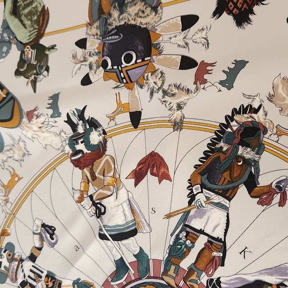 Colorful Patterned Silk Scarf - Picture 6 of 8